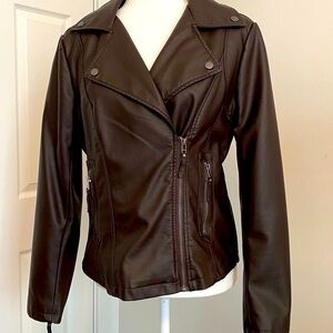 Max Studio Dark Brown Leather Jacket